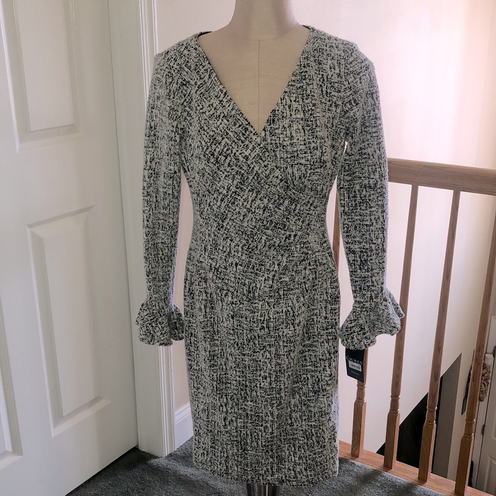 NWT Lauren by Ralph Lauren Women's Ruffled-Cuff Sheath Dress, Sz 10
